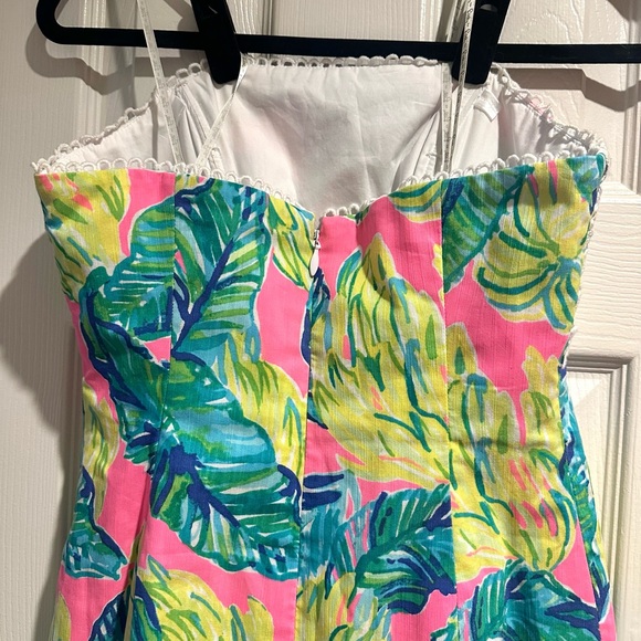 Lilly Pulitzer Brynn Strapless Dress In Pink Sunset Pattern Size 2 - Picture 12 of 13